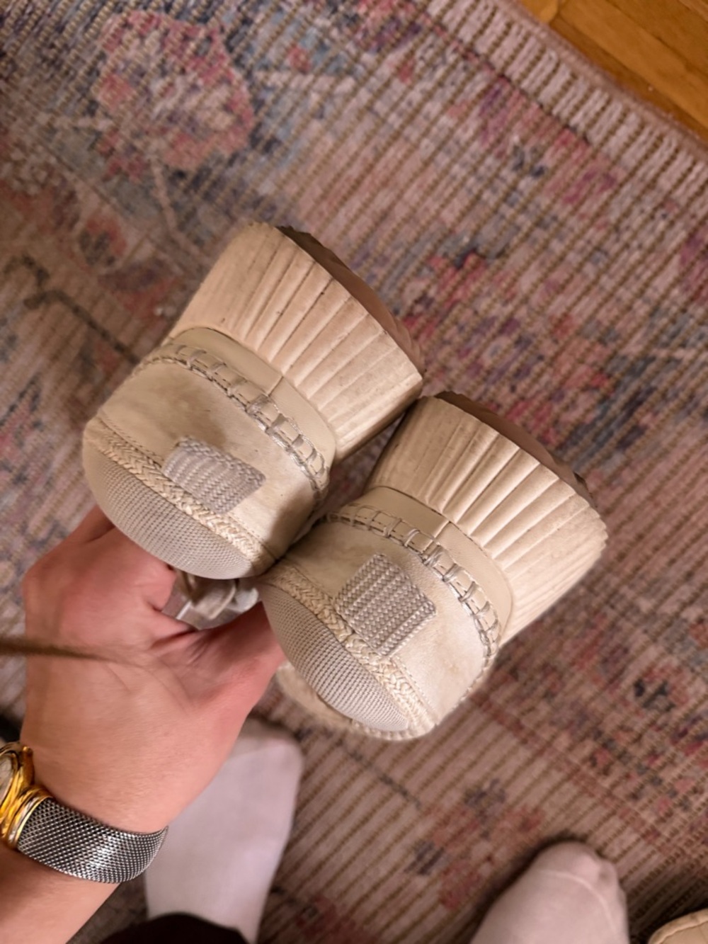 Dolce Vita Neutral Knit Lace-Up Platform Sneakers - Picture 5 of 5